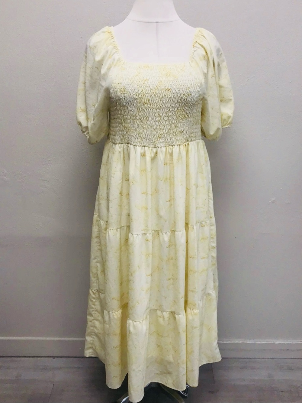 Baltic Born Yellow Smocked Maxi Dress - Size 2X